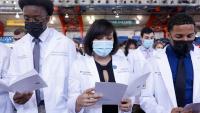 VP&S students reciting oath at White Coat Ceremony
